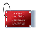 Personalized Luggage Tags for Suitcases (Pure Text-red-largename)