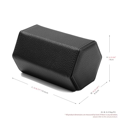 2 Slot Watch Box Black Hexagonal (Black / 2-Slot)