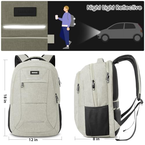 Backpack for Men Women (Beige / 15.6 Inch)