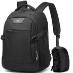 Travel Work Laptop Backpack With USB Charging Charger Port Fits 15.6 Inch Notebook Business Anti Theft College Computer Bag Back Pack for Women Men with Rain Cover (Black-ab / 15.6 Inch)