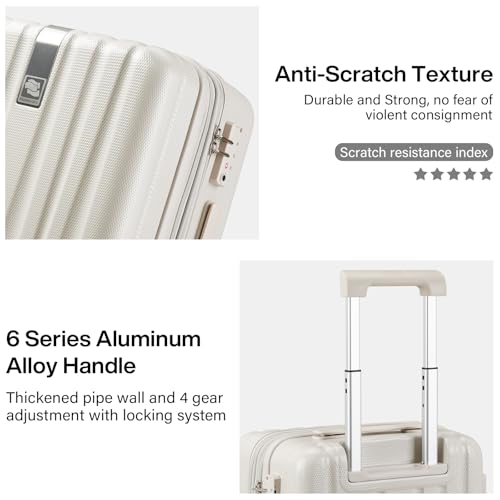 Expandable Hard Shell Luggage Sets (2 Pc Set EXT (20/29) / Ivory White)