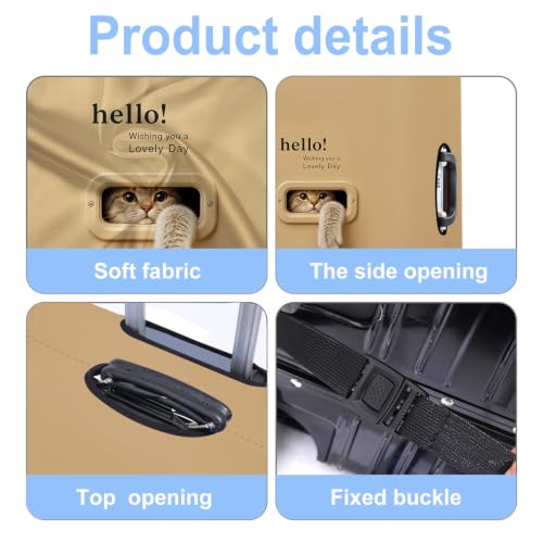 Luggage Cover Washable Suitcase Protector Anti (Hello Hook / M(fits 24-26Inch suitcase))