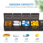 Weekly Extra Large Pill Organizer (Black)