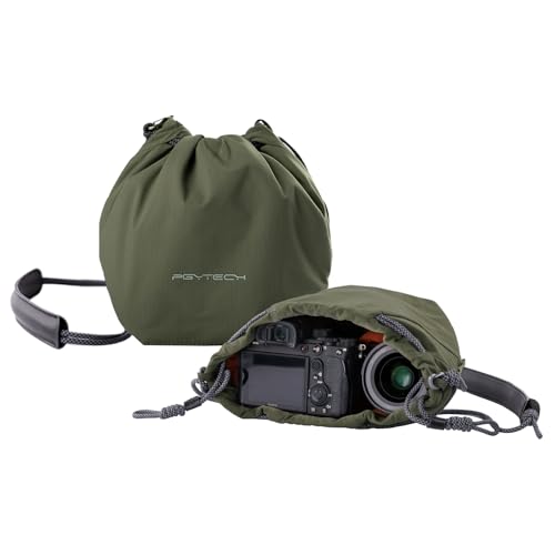 OneGo Drawstring Small Camera Bag Soft Cute Camera Pouch Handbag (Forest)