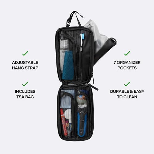 Hanging Toiletry Bag for Men and Women (Black / Plus)