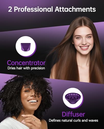 Hair Dryer with Diffuser (Purple)