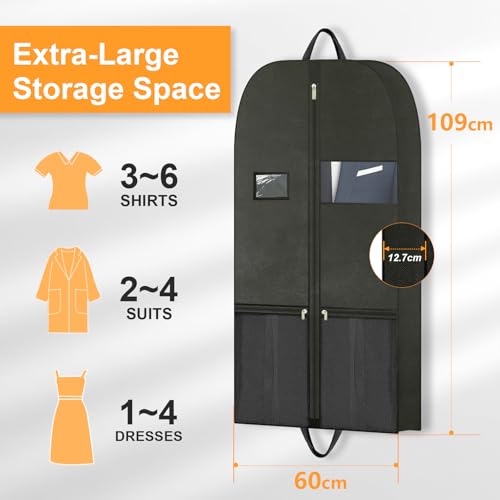 Travel Garment Suit Bag 43" for Hanging Clothes Storage for Men Suits Shirt (43" 2PK)