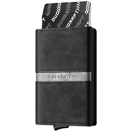 Trifold Card Wallet for Men RFID Blocking with Pop Up Credit Card Holder (Black)
