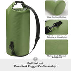 5/10/25/30/40L Waterproof Dry Bag, Medium Lightweight Roll Top Dry Bag Backpack w/Waterproof Phone Case, Kayaking, Travel, Hiking, Fishing, Tubing, Camping, the Beach, Men/Women (Green) (5/10l Green / 10L)