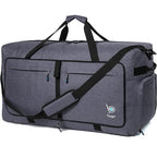 Travel Duffle Bag for Women & Men. Extra Large Foldable Duffel Bags (140L / SnowBlack)