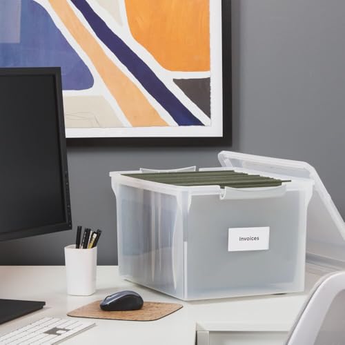 Store & Slide Plastic File Box (Clear)