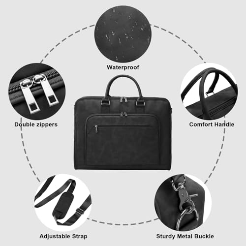 Garment Bag for Travel Large Carry on Garment Bags Men Women (Black)