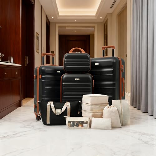 Luggage Set 13 Piece (Black Brown / 13-piece Set)
