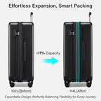 Expandable Large Checked Luggage (Jet Black / 28 Inch EXT)