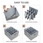 Shoe Organizer for Closet 2 Pack (Gray-2Pack / Large(20.87''L x 16.54''W x 13.5''H))