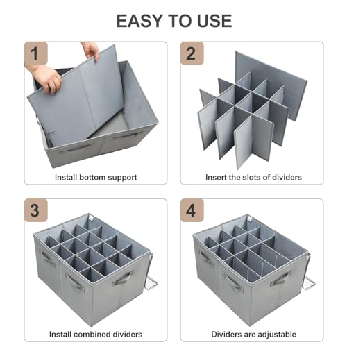 Shoe Organizer for Closet 2 Pack (Gray-2Pack / Large(20.87''L x 16.54''W x 13.5''H))