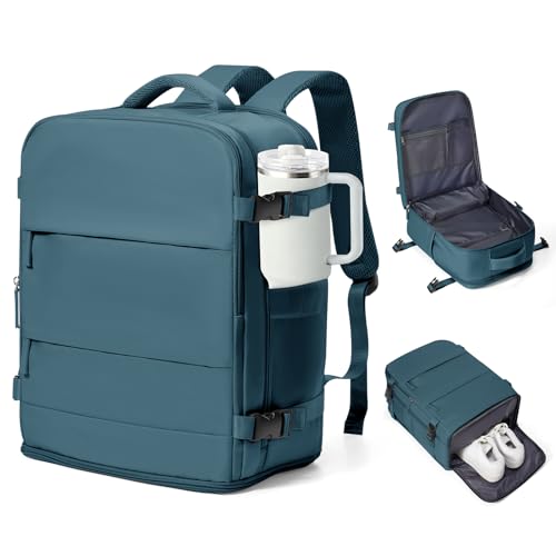 Travel Backpack Carry On for Women Man Gym Backpack with Laptop Compartment Mochila de Viaje Teacher Personal Item Backpacks Airplane Accessories Must Haves Peacock Blue (20l / Peacock Blue)