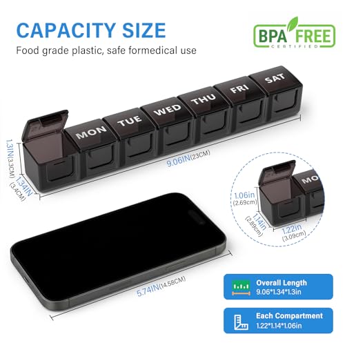 Weekly Extra Large Pill Organizer (Black)