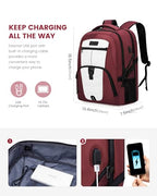 Large Laptop Backpack for Men (Red&white / 15.6 inch)
