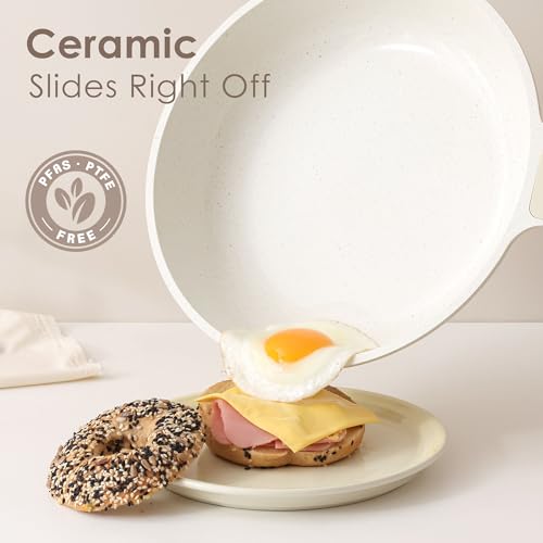 Nonstick Ceramic Cookware Set (Antique White)
