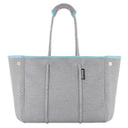 Neoprene Multipurpose Beach Bag Tote with Inner Zipper Pocket (Silver Gray / X-Large)