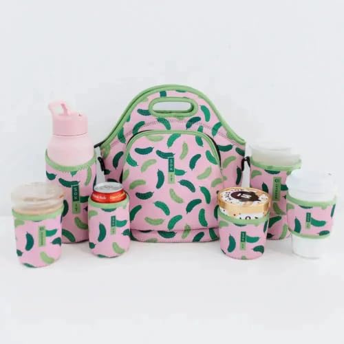 LunchTote Zippered Bag Insulated Neoprene Caddy (Pickle Me Pink / X-Large 6.5 Quart Lunch Tote)