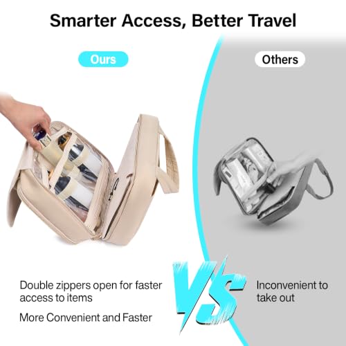 Hanging Travel Toiletry Bag with Jewelry Organizer (Apricot)