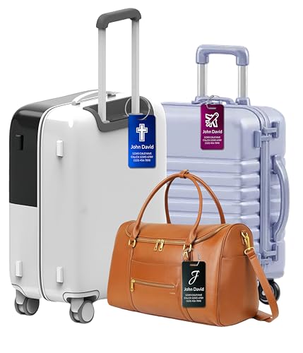 5Pack) Custom Personalized Luggage Tags-Customized Unique tag for Suitcase Backpack Travel,Bags (Black(3.8×2) Cross) (Black(3.8×2)cross)