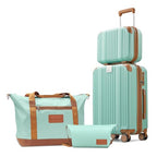Luggage Set 4 Piece 20inch Carry on Hardshell Suitcase (Green / 4 piece（14/20/DB/TB）)