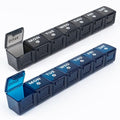2 Pack Weekly Large Pill Organizer (Blue-grey)