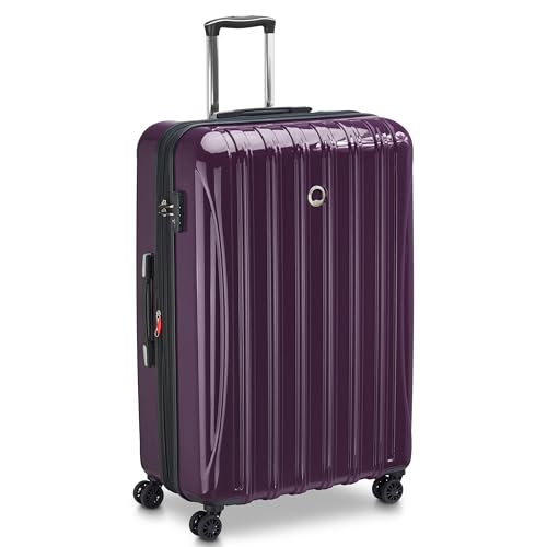 Helium Aero Hardside Expandable Luggage with Spinner Wheels (Plum / Checked-Large 28 Inch)