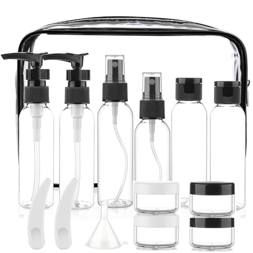 Travel Bottles for Toiletries 15 Pack 2oz TSA Approved Bottles (H-Black-15pcs)
