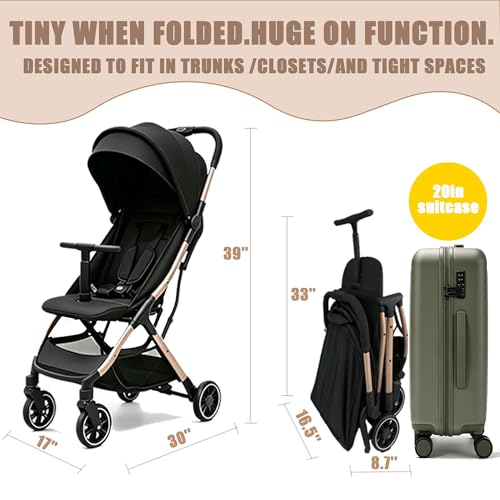 Superb Lightweight Travel Stroller (Rose Gold)