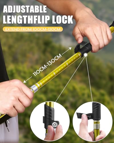 Hiking Poles 7075 Aluminum Tri (Yellow (43.31''-51.18''))