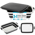 11L Collapsible BBQ Prep Tub with Lid (Black / 19"L x 14"W)