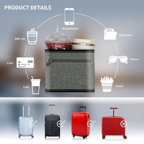 Travel Luggage Cup Holder (Gray)