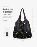 XL 25L Tote Foldable Packable Reusable Grocery Shopping Bag (Bluewaves)