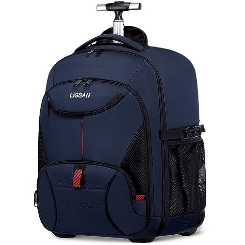 Rolling Backpack for Adults (Blue / 17 Inch)