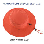 Unisex Summer Beach Hat UPF 50+ Protection Sun Hat for Hiking Fishing Outdoor Travel Hat for Women Orange (Large / Orange)