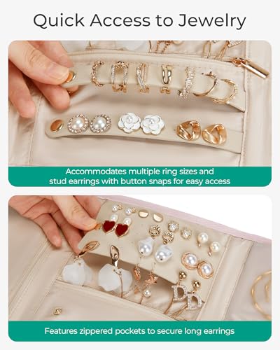 Travel Jewelry Organizer Case (A-Green / Medium)