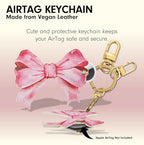 Keychain Case Compatible with Apple AirTag (Pink Bow)