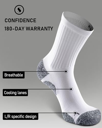 Cushioned Compression Unisex Mid (Large / White (4 Pairs))