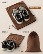 2 Pcs Shoe Bags for Travel (Mocha Mousse / 17.3"x12.6")