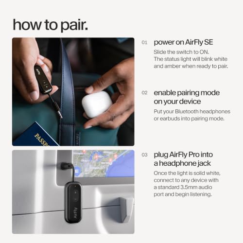 AirFly SE Bluetooth Wireless Audio Transmitter Adapter (Black / AirFly SE)