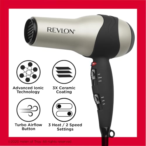 Turbo Hair Dryer (Grey/Black / 4.05x11.15x9.25 Inch (Pack of 1) / HAIR DRYER)