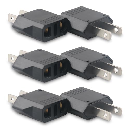 European to US Plug Adapter (Black)