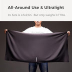 Ultralight Quick Dry Towels in XLarge & Small Sizes with Compact Packable Pocket Microfiber Towel for Backpacking Travel Beach Hiking Swimming Sports & Yoga (XL&S / Navy Blue)