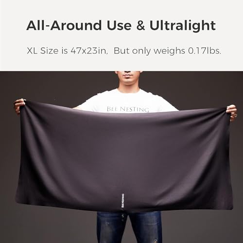 Ultralight Quick Dry Towels in XLarge & Small Sizes with Compact Packable Pocket Microfiber Towel for Backpacking Travel Beach Hiking Swimming Sports & Yoga (XL&S / Navy Blue)