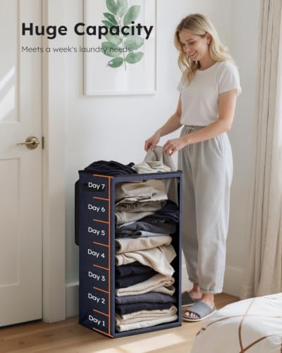 100L Laundry Hamper with Lid (Navy Blue / 100L)