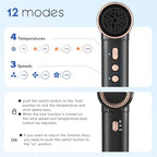 Ionic Hair Dryer with Diffuser (Black&champagne Gold)